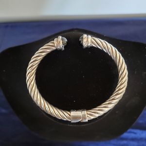 Sterling silver/onyx bangle